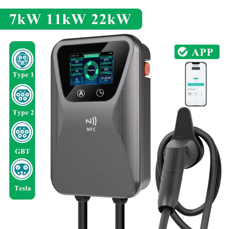 EV Charger Smart Wallbox 7kW 1 - 22Kw Wallbox Type 2 Ocpp Rfid recension och pris